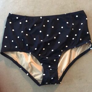 J Crew Navy Polka Dot High Waisted Bottoms